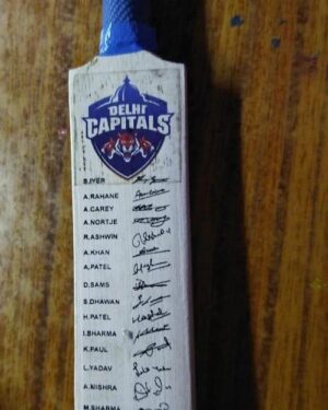 Autographed Cricket Bat Delhi Capitals IPL