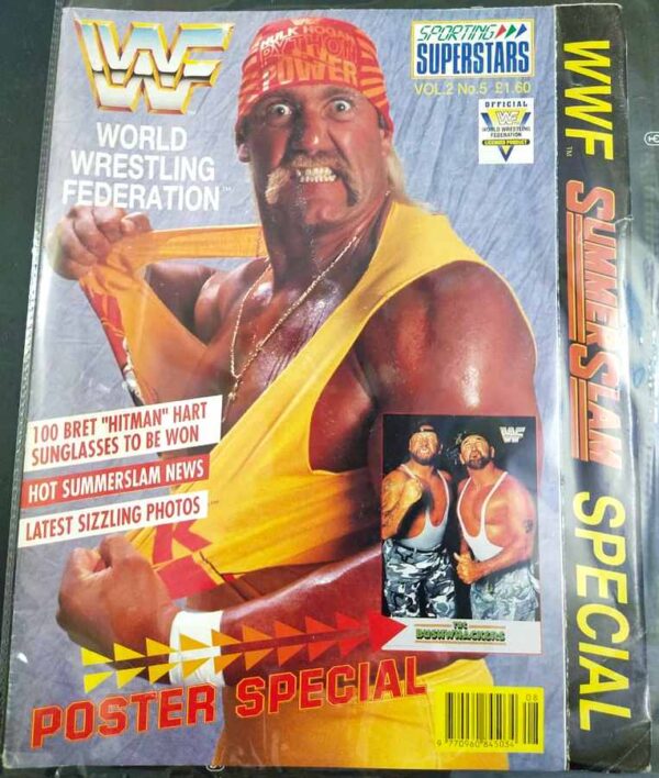 Hulk Hogan WWF poster and magazine